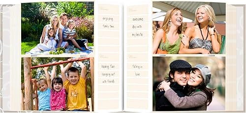 Miniatura 2 de Pioneer - Álbum de fotos con cubierta de tela bordada, color marfil sobre marfil