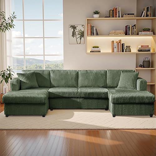 Miniatura 8 de Sofá Seccional Modular en Forma de U "123", Dos Chaise en Forma de L con 2 Sofás Seccionales Cloud Couch con Dos Almohadas, Sofás para Sala de Estar