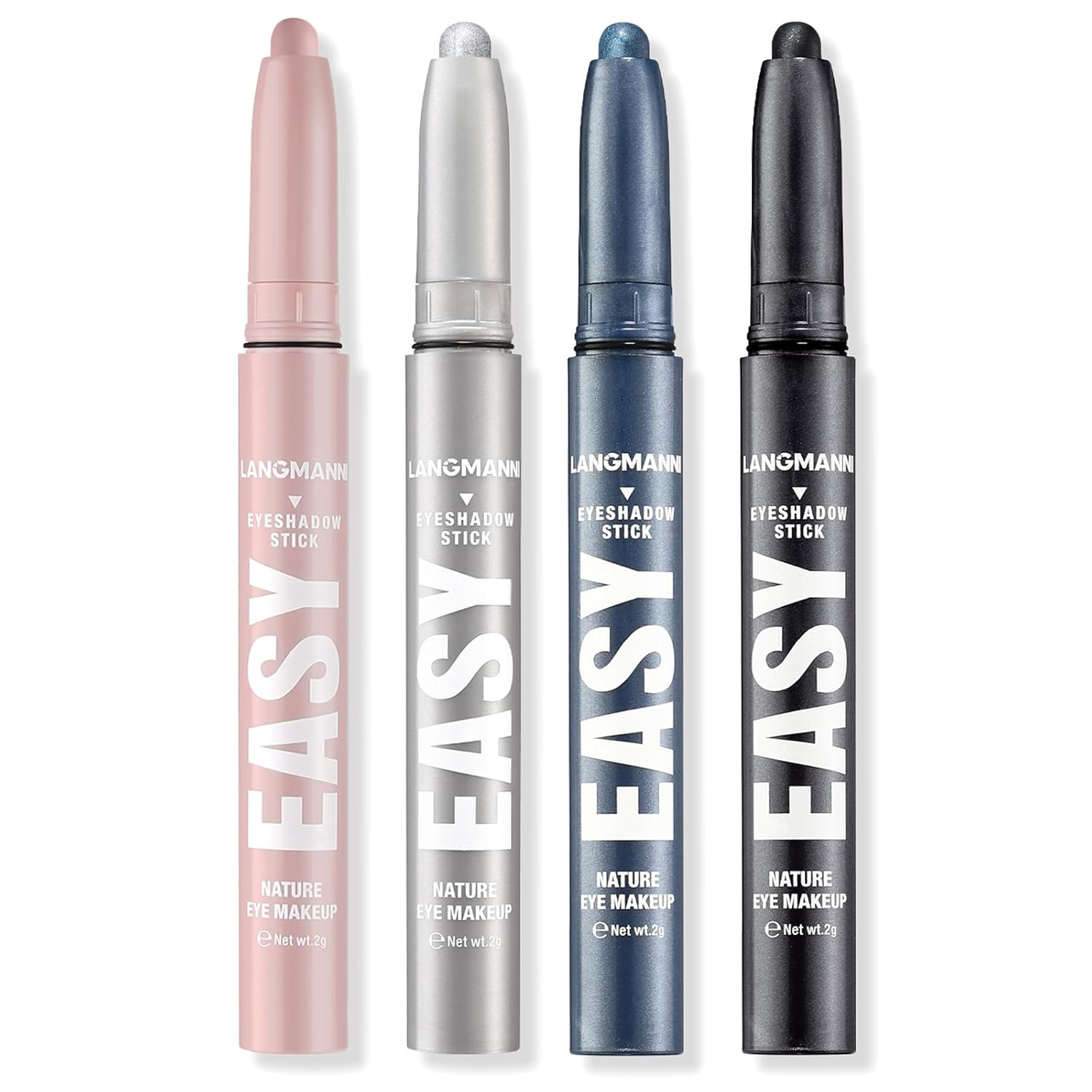 LANGMANNI Eyeshadow Stick,4 PCS Waterproof MultiColor