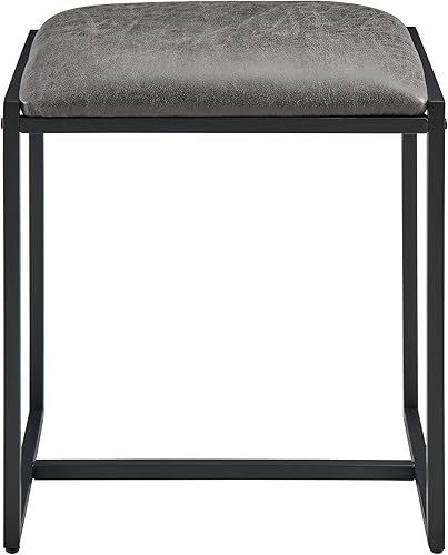 Miniatura 7 de LEEMTORIG Juego de mesa de tocador con espejo triple plegable, escritorio de maquillaje de 36 pulgadas de ancho con espejo y taburete acolchado,