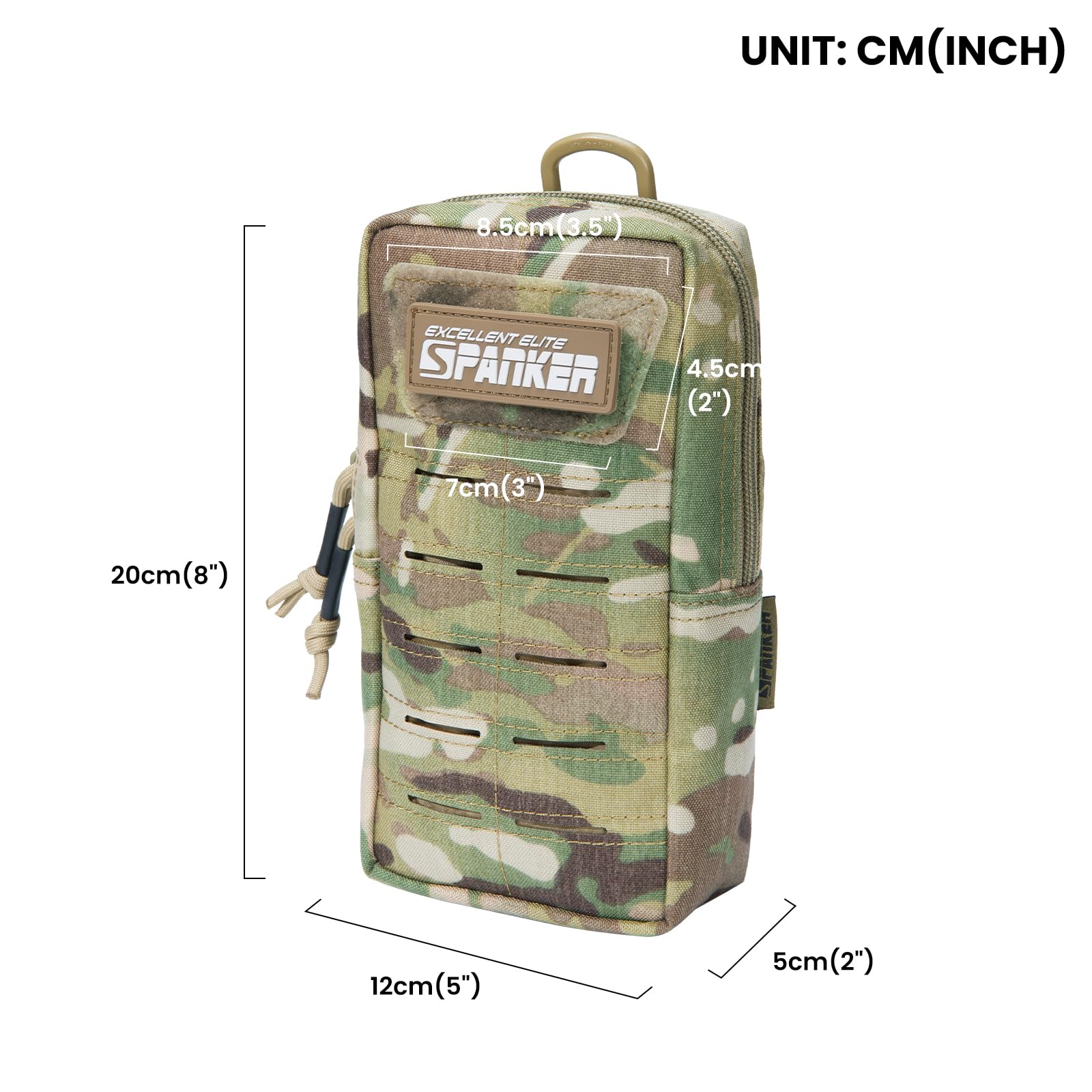 EXCELLENT ELITE SPANKER Nylon Molle Pouch Laser Cutting Design EDC Small Utility Pouch Tactical Compact Organizer Pouch(MC) - Image 2