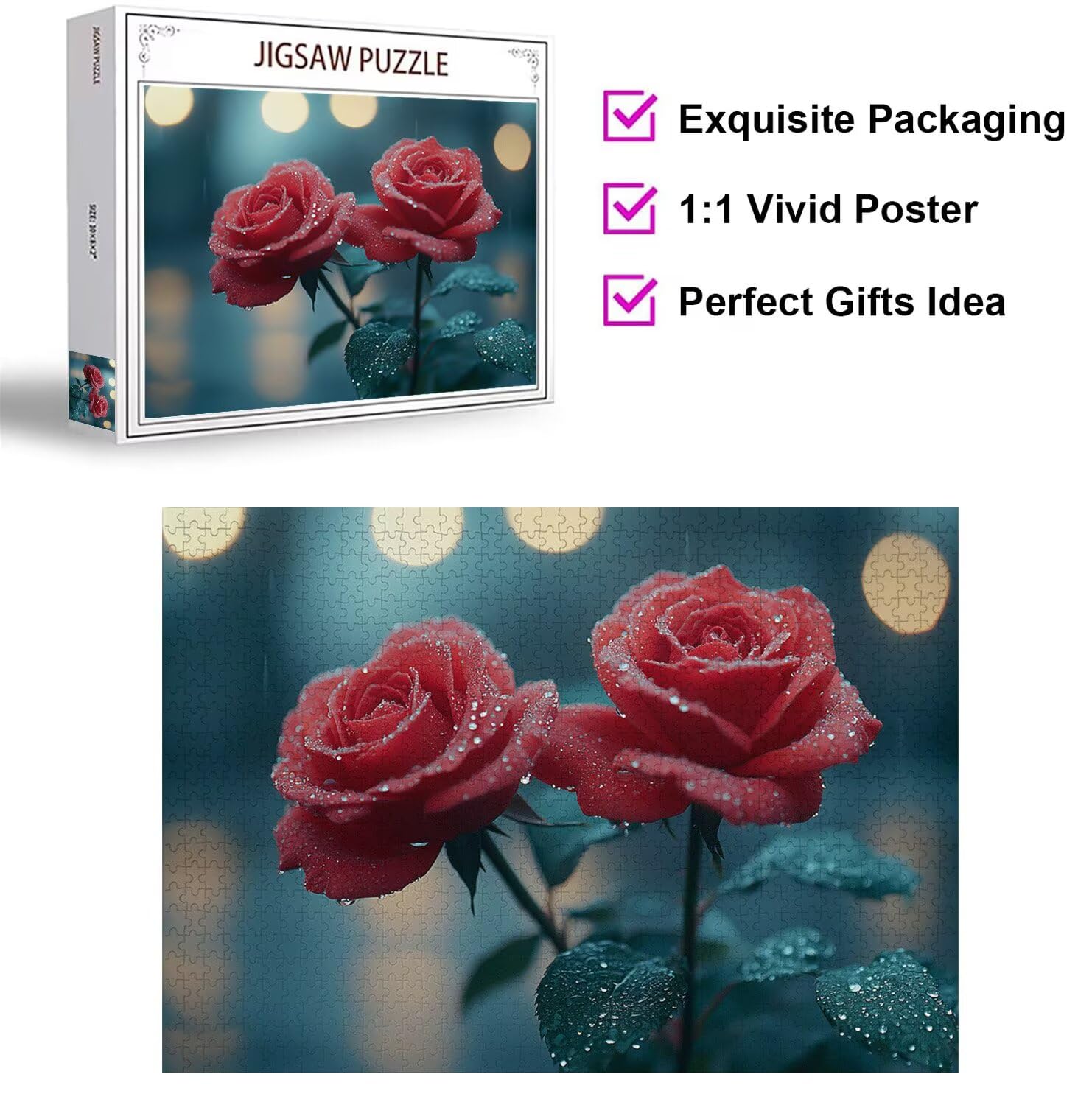 Puzzle 3000 sztuk kwiatów Puzzle Różowe drewno, n-283
