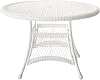 Jeco Wicker Round Dining Table, 44, White