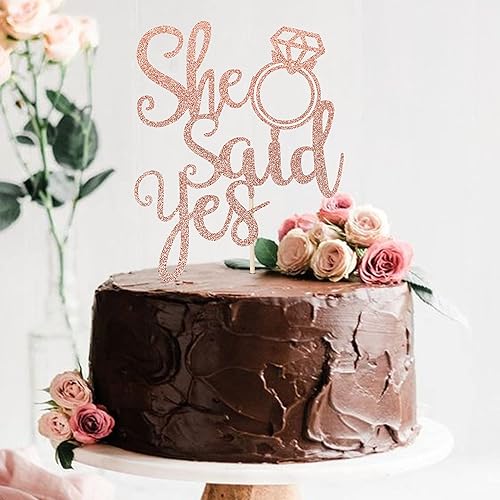 Miniatura 4 de 1 pieza de decoración de pastel de compromiso con purpurina ensamblada para celebrar bodas, compromisos, despedidas de soltera, temática de