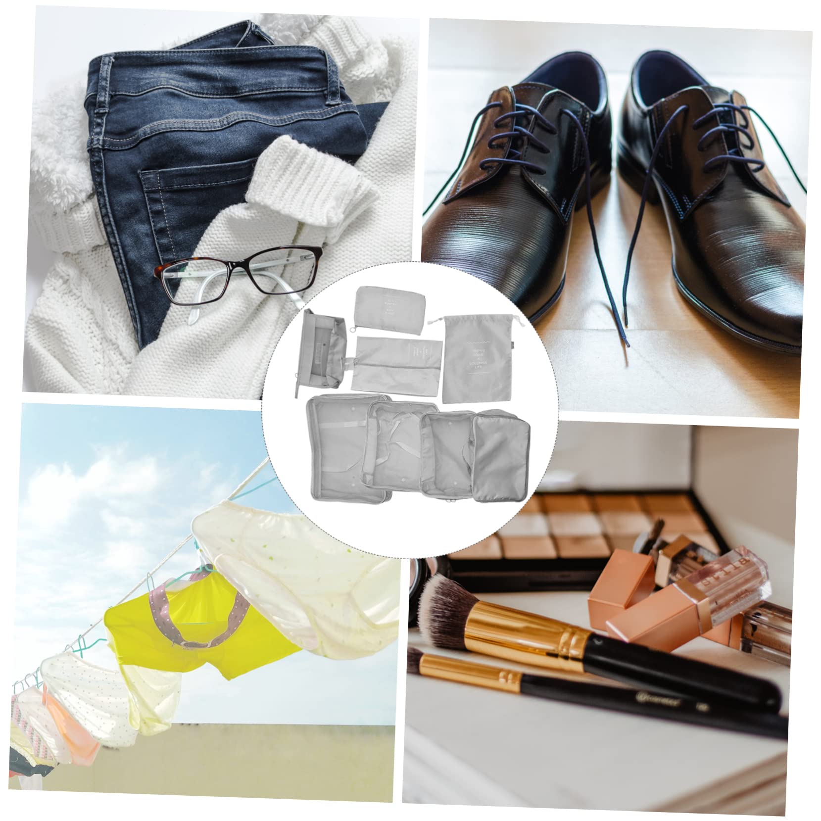 Hemobllo Borse Organizer per Valigia Borse per Vestiti e Scarpe per Articoli da Toeletta e Cosmetici Organizer da Viaggio Ultraleggero e Pieghevole Adatto per Viaggi di Lavoro e Vacanze
