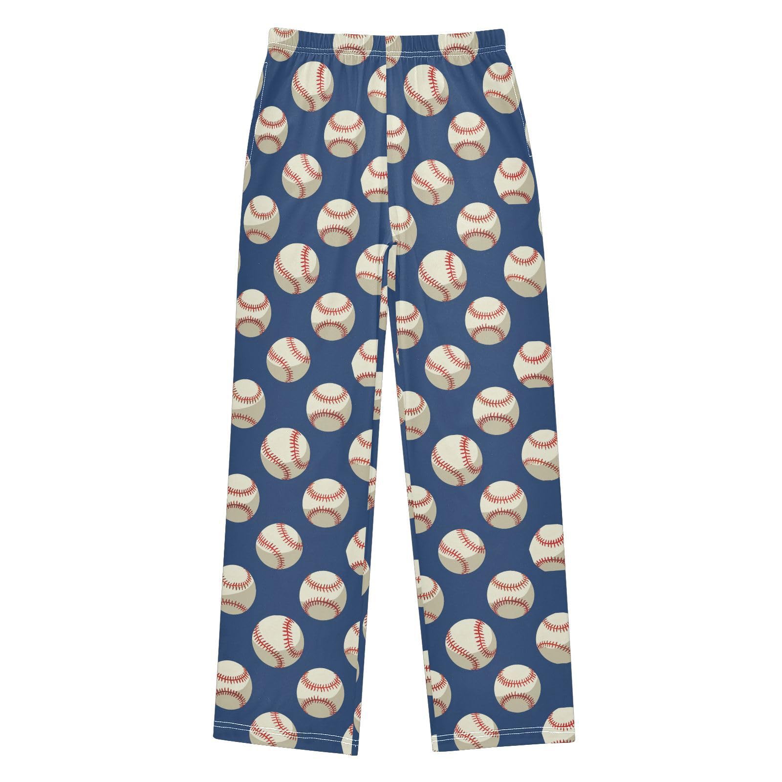 ALAZA Baseball Navy Blue Pajama Pants Long Sleep Pant Pajama Bottoms Elastic Waist with Pockets