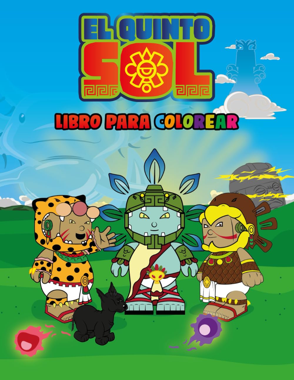 El Quinto Sol: Libro para Colorear de Guerreros Legendarios: Guerreros Legendarios del México Antiguo: Una Aventura Épica de Arte y Cultura para Niños