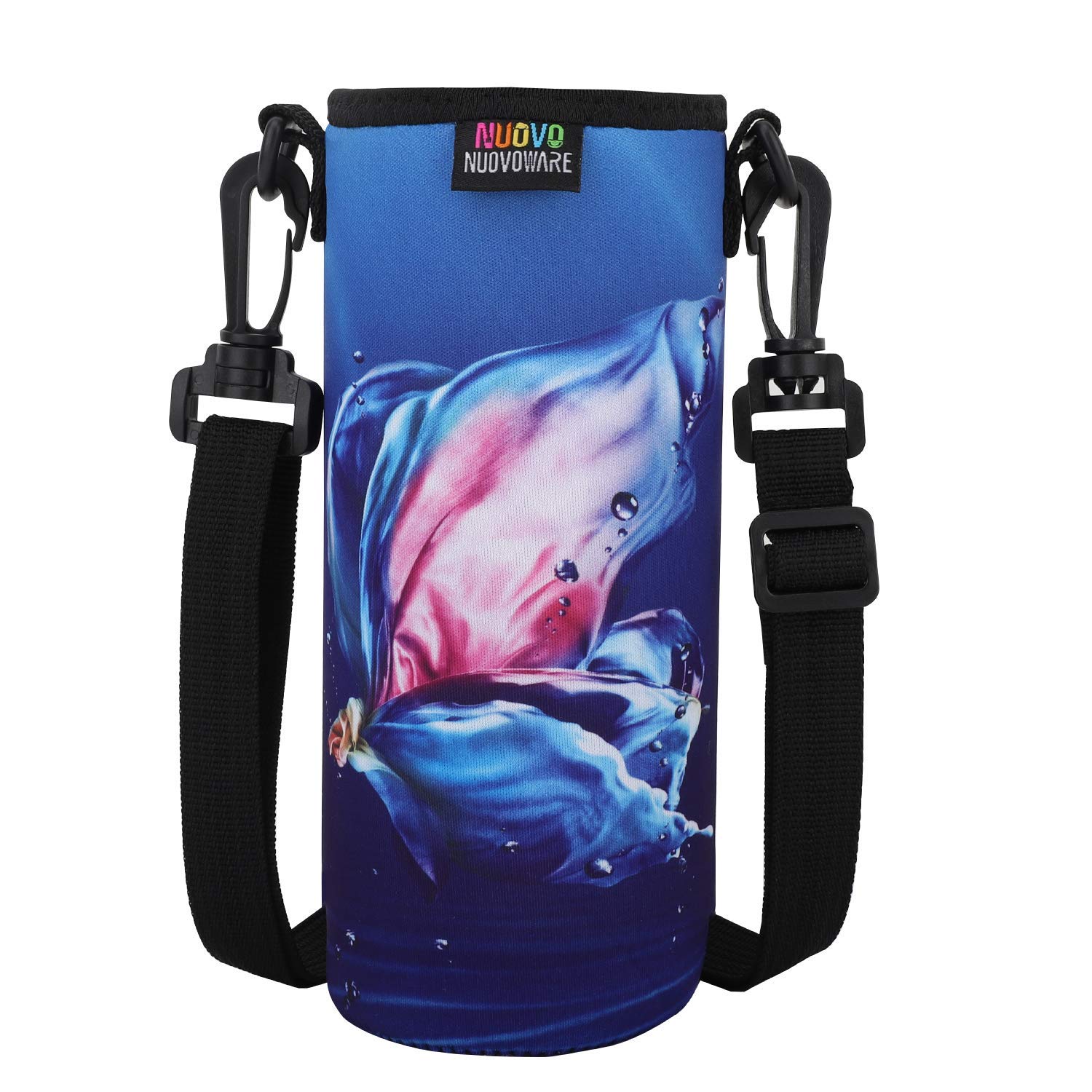 Nuovoware Water Bottle Carrier, Premium Neoprene Portable Insulated Water bottle Holder Bag 1000ML with Adjustable Shoulder Strap Fit Stainless Steel, Plastic Bottle, Large Size, Lucky Tree