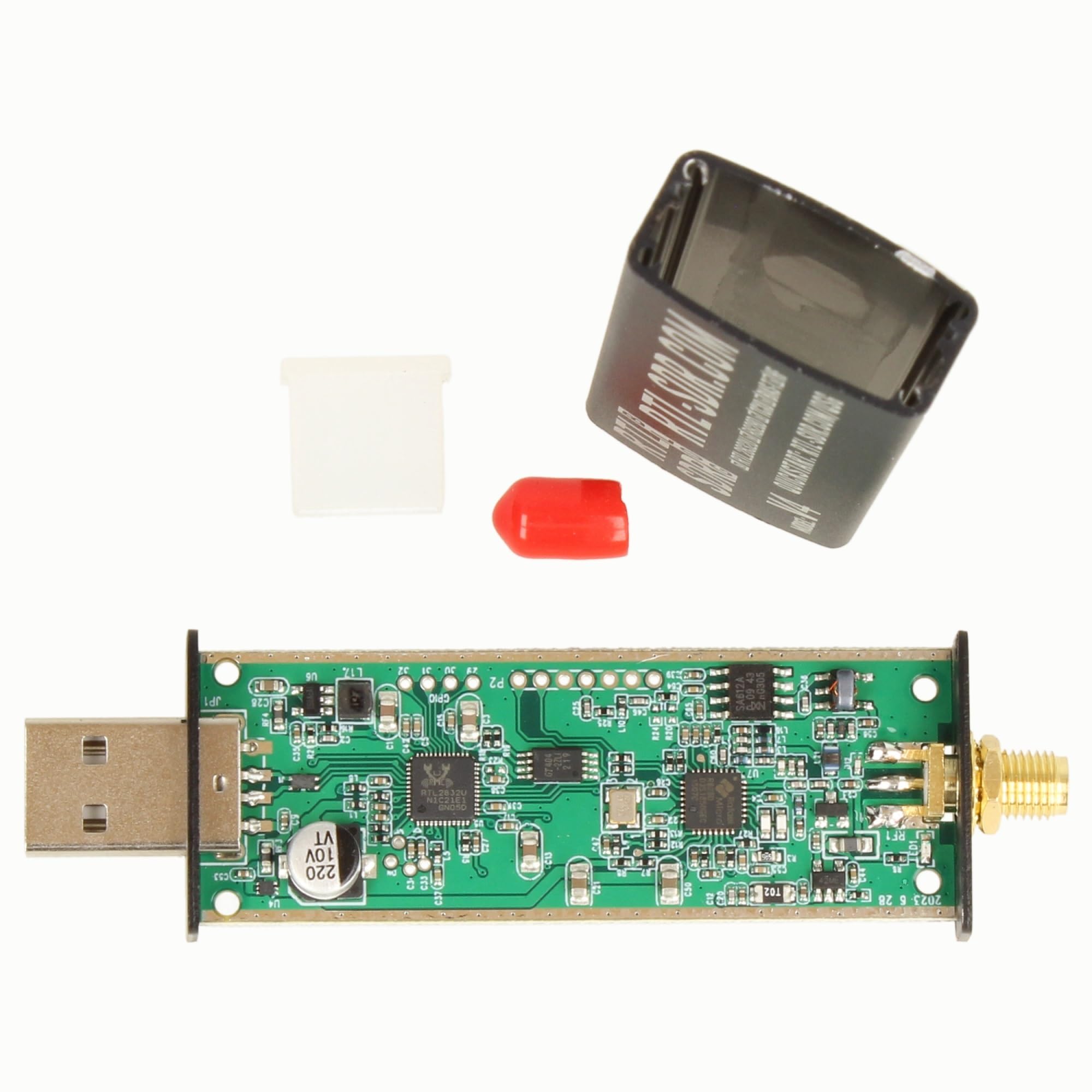 RTL-SDR Blog V4 (R828D) + Antenne Scanner de bureau SKYSCAN (25-2000 MHz) - Kit complet haut débit pour réception HF/VHF/UHF