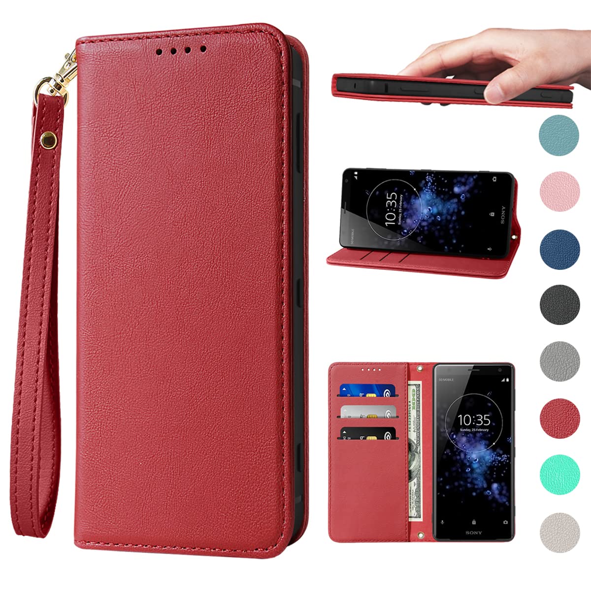 Amazon.co.jp: Xperia XZ2 ケース 手帳型 高質PUレザー Xperia XZ2