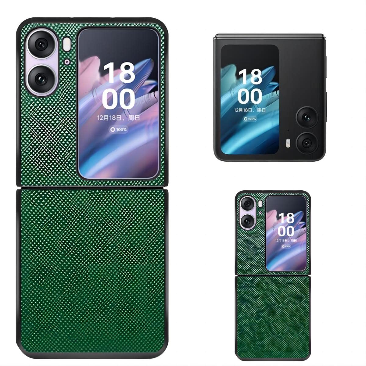 Case for Find N2 Flip Cover,Texture Leather Shell Skin Feel Bumper for Oppo Find N2 Flip(19)