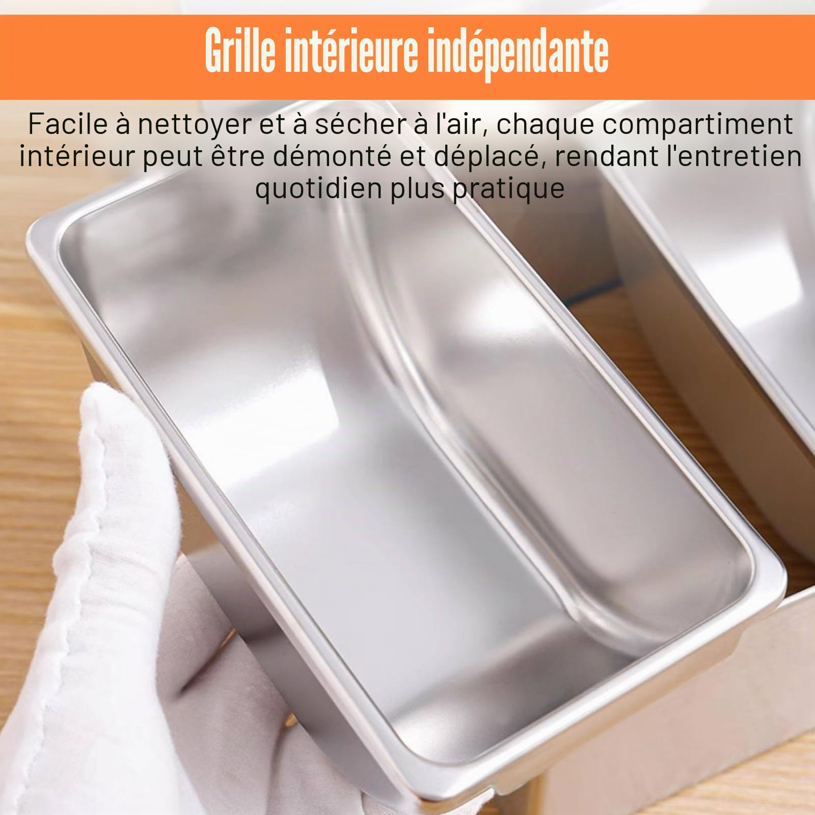 PORFOYO Boîte à Ingrédients En Acier Inoxydable 4 Compartiments: Organisateur De Condiments à 4 Compartiments, Avec Couvercle Et Cuillère, Station De Garniture De Pizza Pour La Maison à Domic