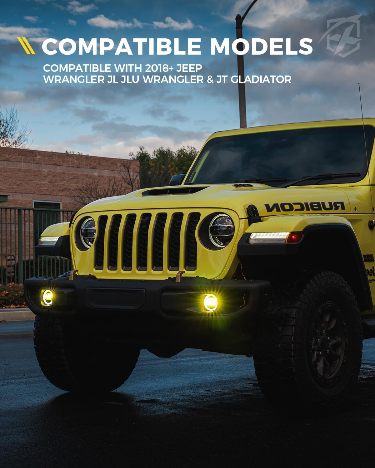Xprite Ultra 300% Bright 60W LED Fog Lights w/DRL Compatible with 2018-2026 Jeep Wrangler JL JLU & 2020+ Gladiator JT, DOT, 6500K, Plug N Play Front Bumper Fog Lamp with 2 Mounting Brackets, Yellow