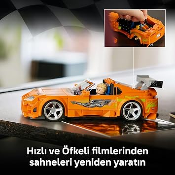 LEGO Speed Champions Hızlı ve Öfkeli Toyota Supra MK4 77260-10 Yaş ve Üzeri Çocuklar için Troy Lee'nin Nuclear Gladiator Grafiği, 4 Özel Jant İçeren Oyuncak Yapım Seti, Hediye Fikri (292 Parça)