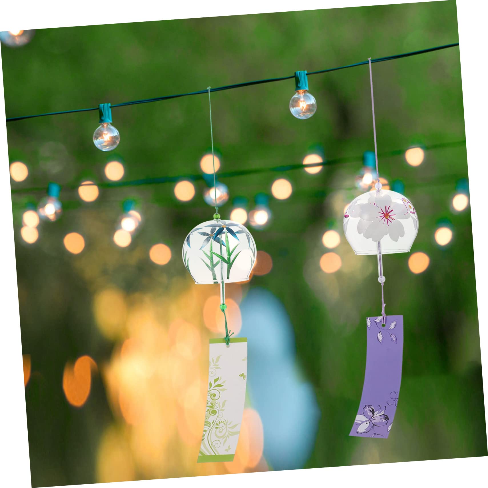 Abaodam Campanelli a Vento in Vetro Artigianali 4 Pezzi, Decorazioni da Appendere per Giardino e Patio, Campane da Festival Trasparenti Leggere e Resistenti per Esterni