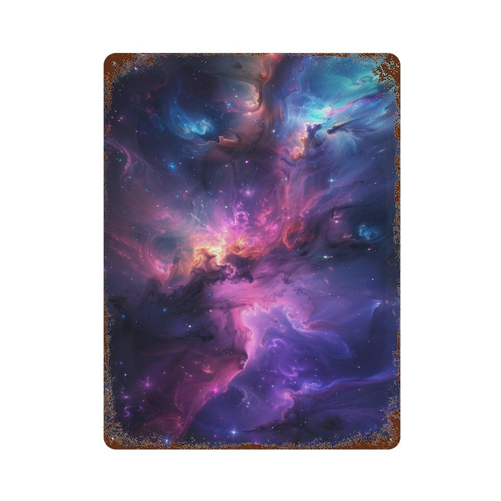 Garage Style Cosmic Dance Vintage Rust Metal Sign 15.7"x11.8", Retro Wall Decor for Bar And Workshop