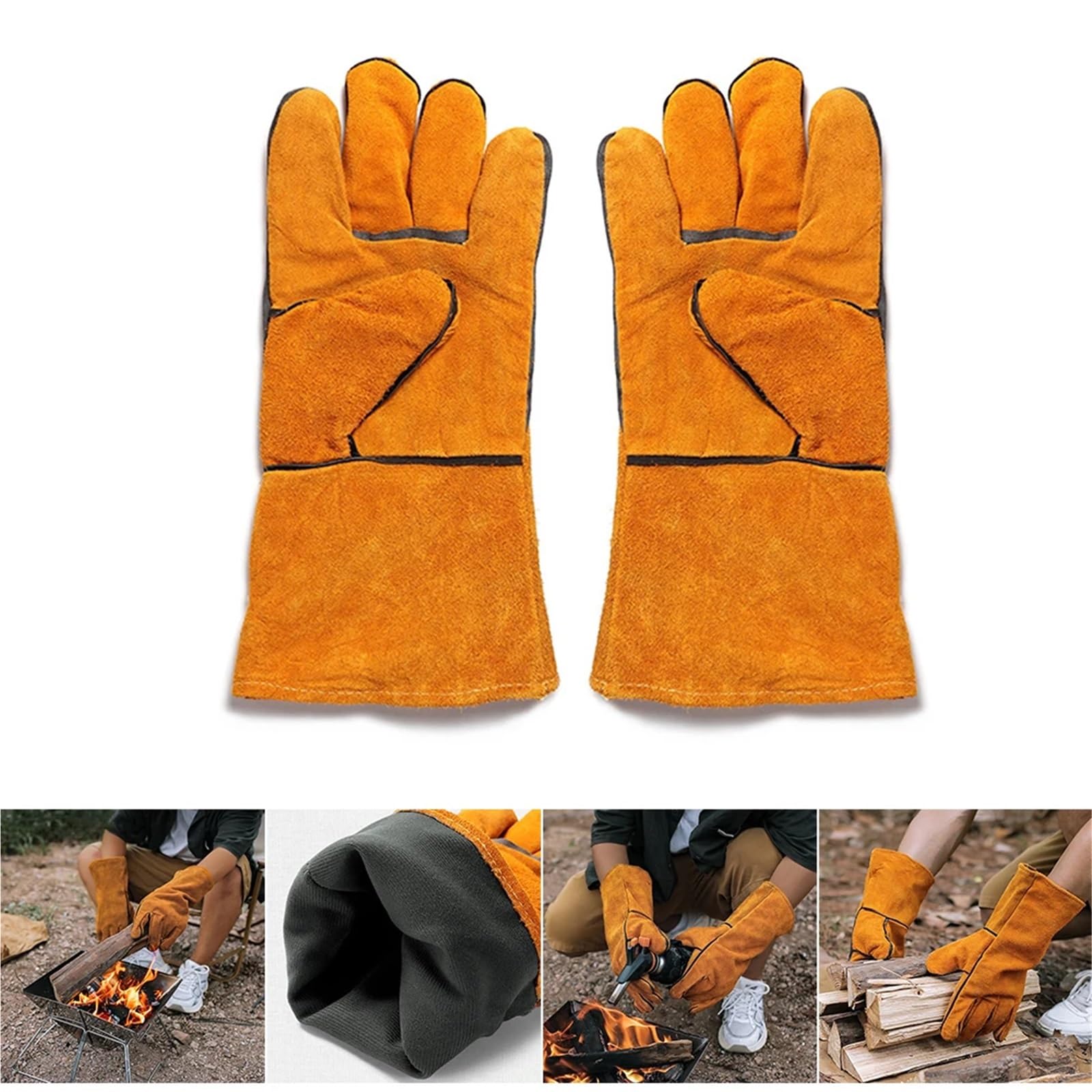 1 Paire de Gants Barbecue résistants aux Hautes températures, Mitaines Gril résistantes à la Chaleur, isolés antidérapants, Four Micro-Ondes pour Barbecue