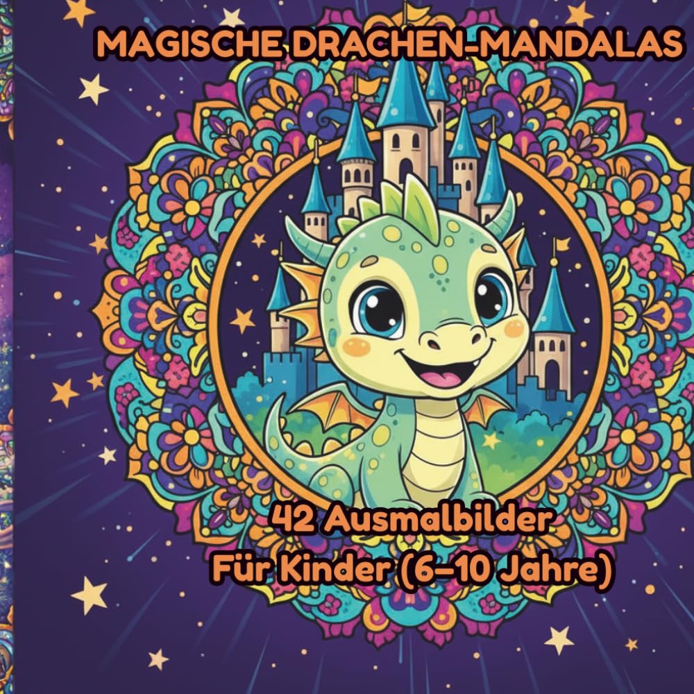 Magische Drachen-Mandalas: 42 Ausmalbilder für Kinder (6–10 Jahre)