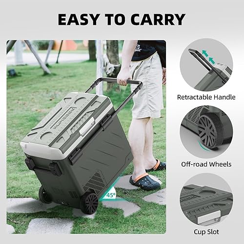 Miniatura 6 de Alpicool Refrigerador portátil para automóvil, refrigerador de 12 voltios con rueda, refrigerador de automóvil de 42 cuartos de galón, control