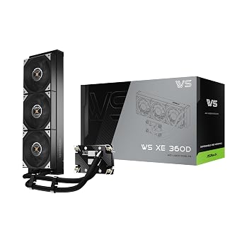 ASRock WS XE 360D Workstation Liquid CPU Cooler, Dual-Pump Redundancy, 38mm Radiator, Intel Xeon, Aerospace LCP Fans, 0dB Silent,