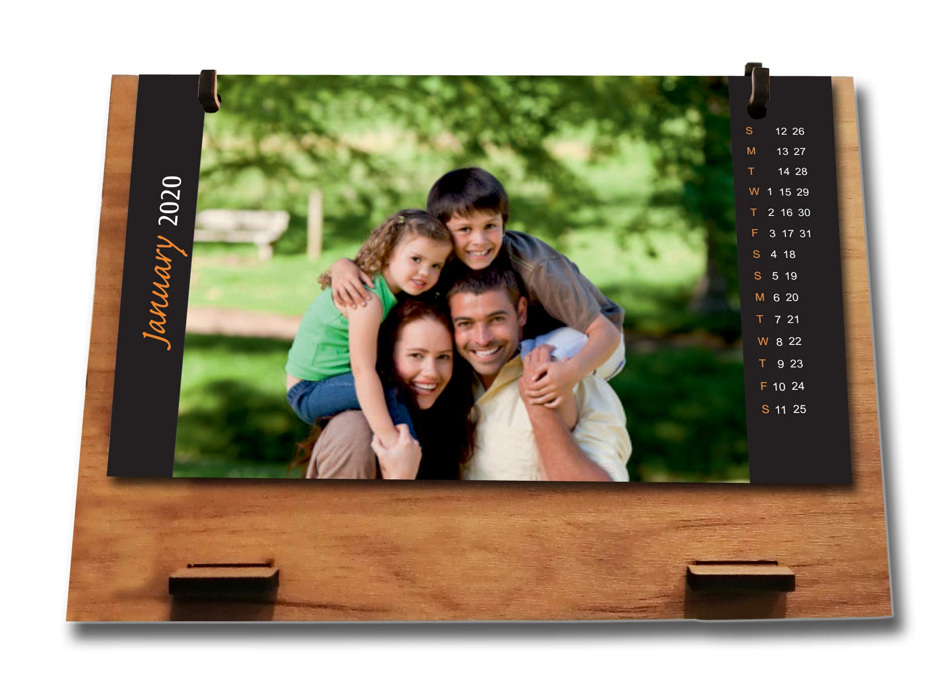 Brown Cloud Personalized Table/Desk Calendar with Wooden MDF Stand Stand with Personalised/Customized Photographs/Message/Quote for Personal/Corporate Gift (002) (1)-image-13
