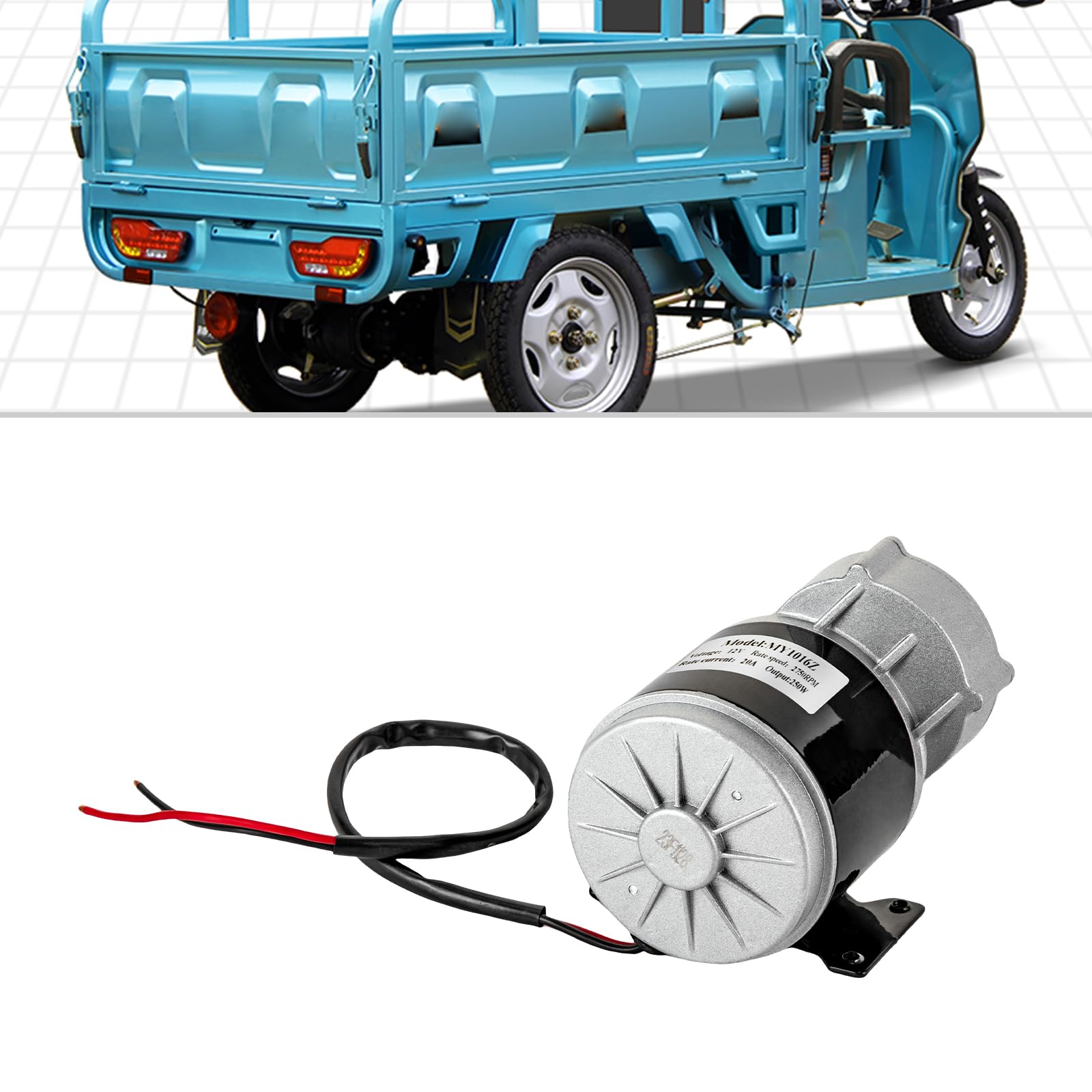 Motore elettrico da 12 V, 250 W, con riduttore di trasmissione, motore di riduttore DC per biciclette elettriche