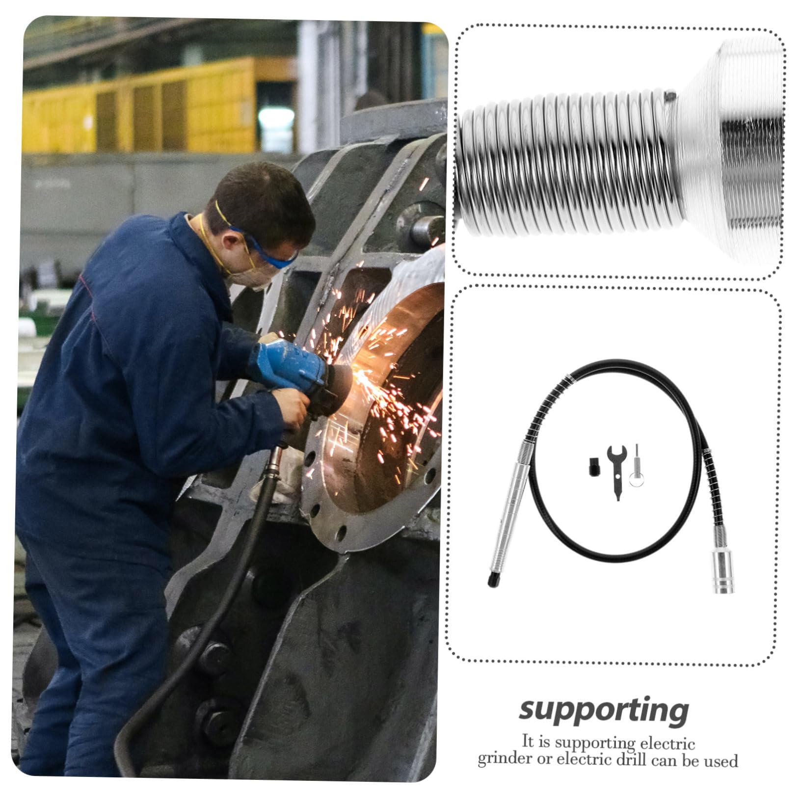 HOMSFOU Elektrische Flexible Welle Schleifgerät Für Bohrmaschine Poliermaschine Langlebiger Antriebsschlauch Kompatibel Mit Akku Elektrowerkzeugen Flexibel Für Schwer Zugängliche Stellen