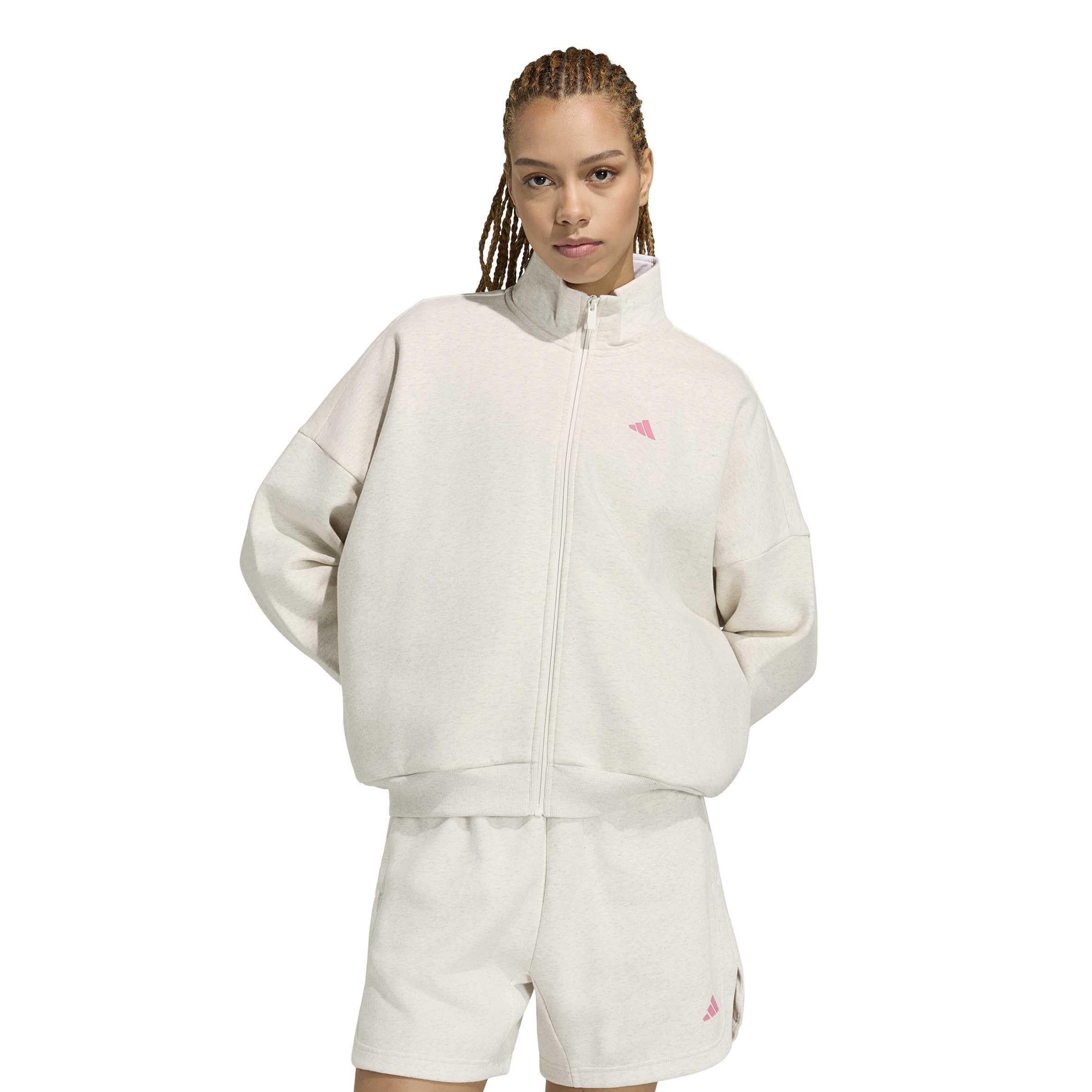 adidas Kobiety 3 Stripes Studio Tracktop Sweatshirt, chalk white mel., M
