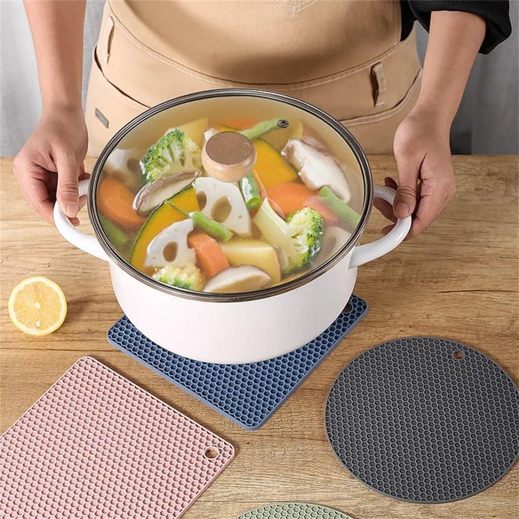 Multi-Function Heat-Resistant Silicone Cushion Beverage Cup Mat Anti-Slip Pan Pad Table Kitchen