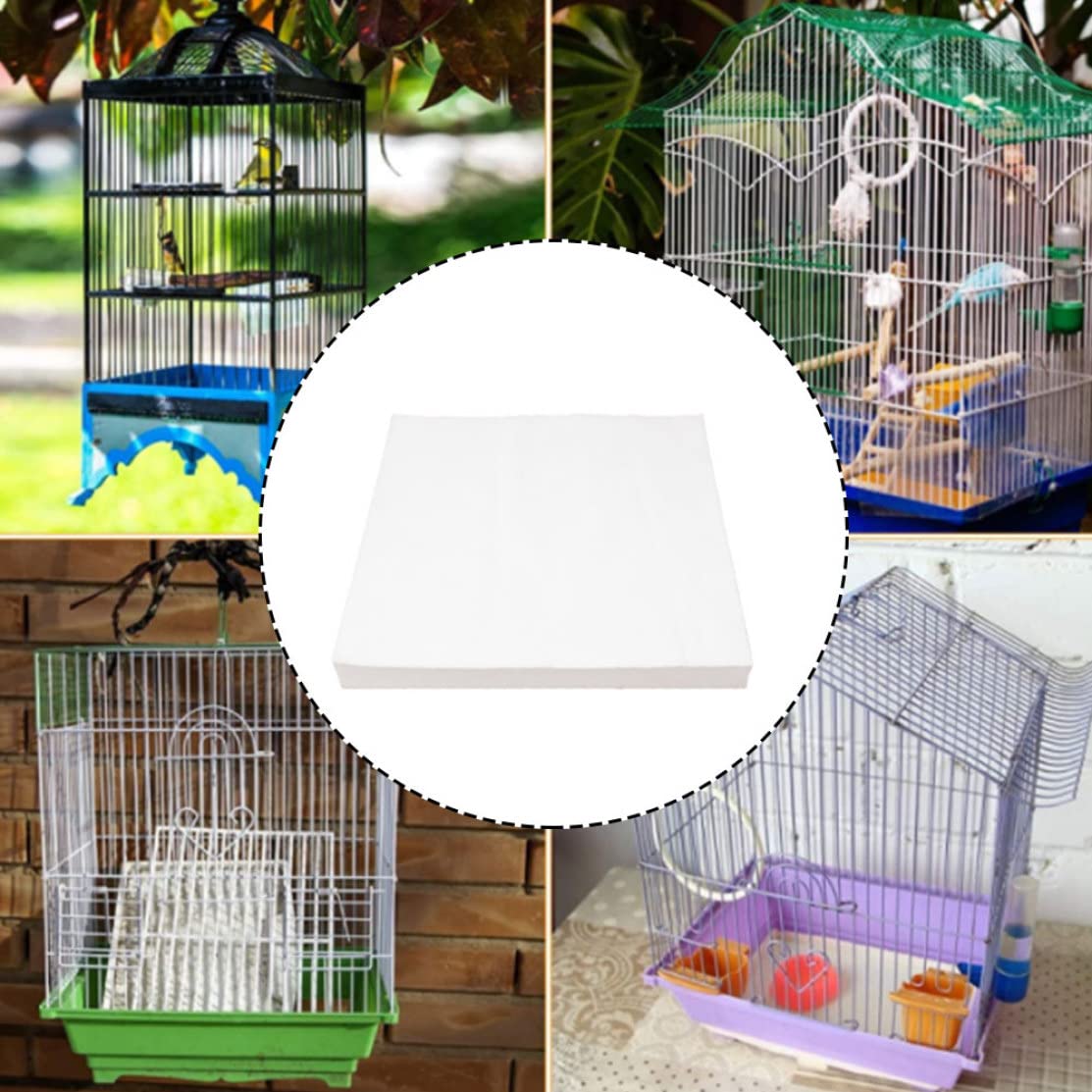 Papel de Revestimiento Absorbente de 100 Piezas para pájaros, Papel de Jaula de pájaro Papel desechable Absorbente cojín Almohadilla de Mascotas no Tejidas Accesorios de Jaula