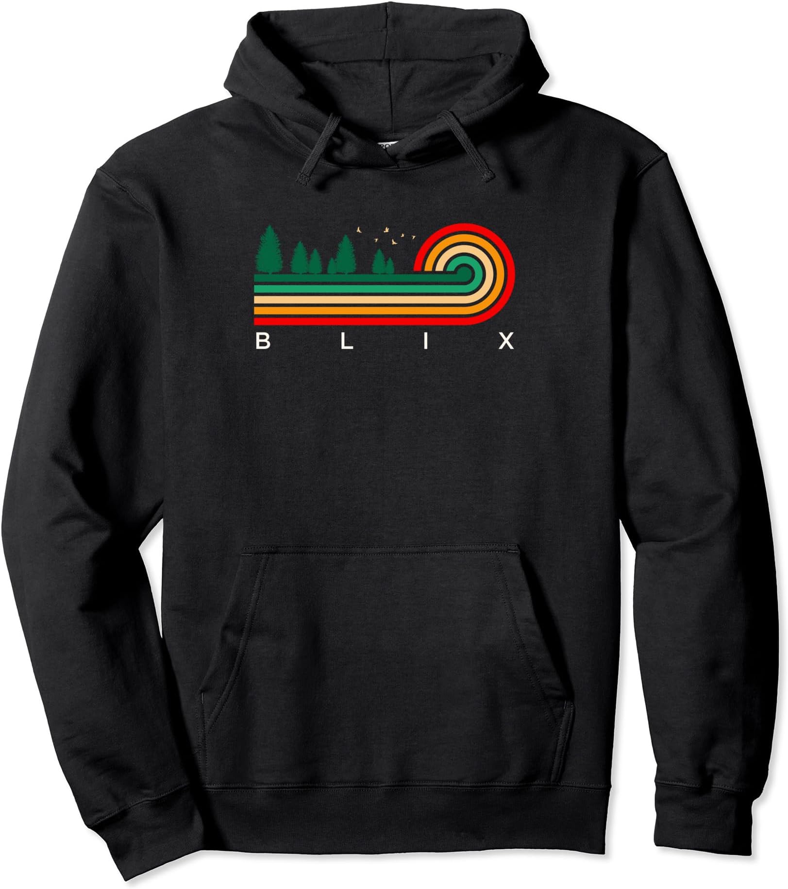 Evergreen Vintage Stripes Blix, Texas Pullover Hoodie
