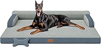 Vista 11 de Cama ortopédica XL para perro, cama extragrande para perros, camas refrescantes para mascotas de doble cara con funda lavable de espuma Marrón