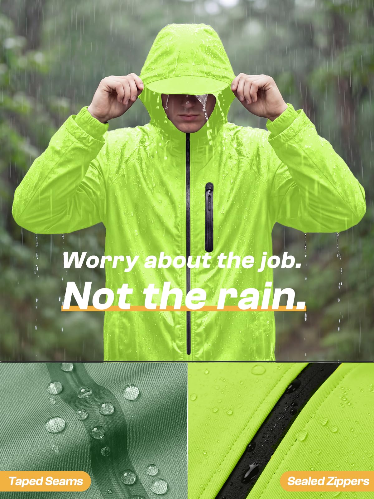 SaphiRose Wasserdichter Regenanzug für Herren, 2-teiliges Set, verstaubare Regenausrüstung für Golf, Motorrad, Angeln