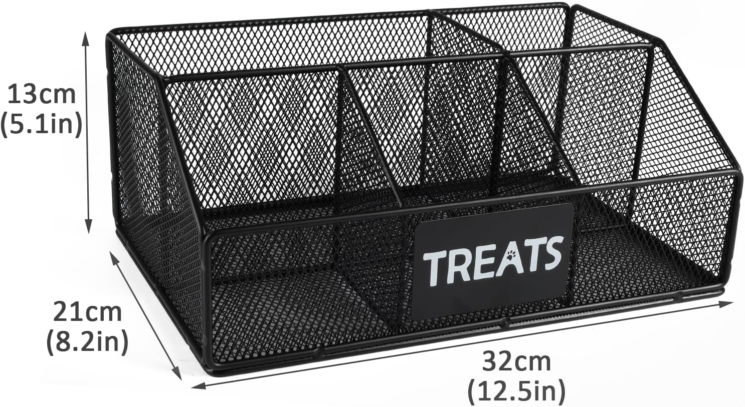 Geyecete Dog Treat Container dog treat station trapezoid Iron art dog treat jar dog food container folding with Compartment pet food storage container