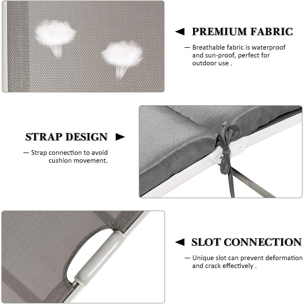 Tangkula Outdoor Folding Chaise Lounge Chair, Lightweight Recliner Chair w/ 7 Adjustable Backrest Positions, Patio Reclining Beach w/Removable Cushion & Pillow for Patio Poolside No Assembly Required