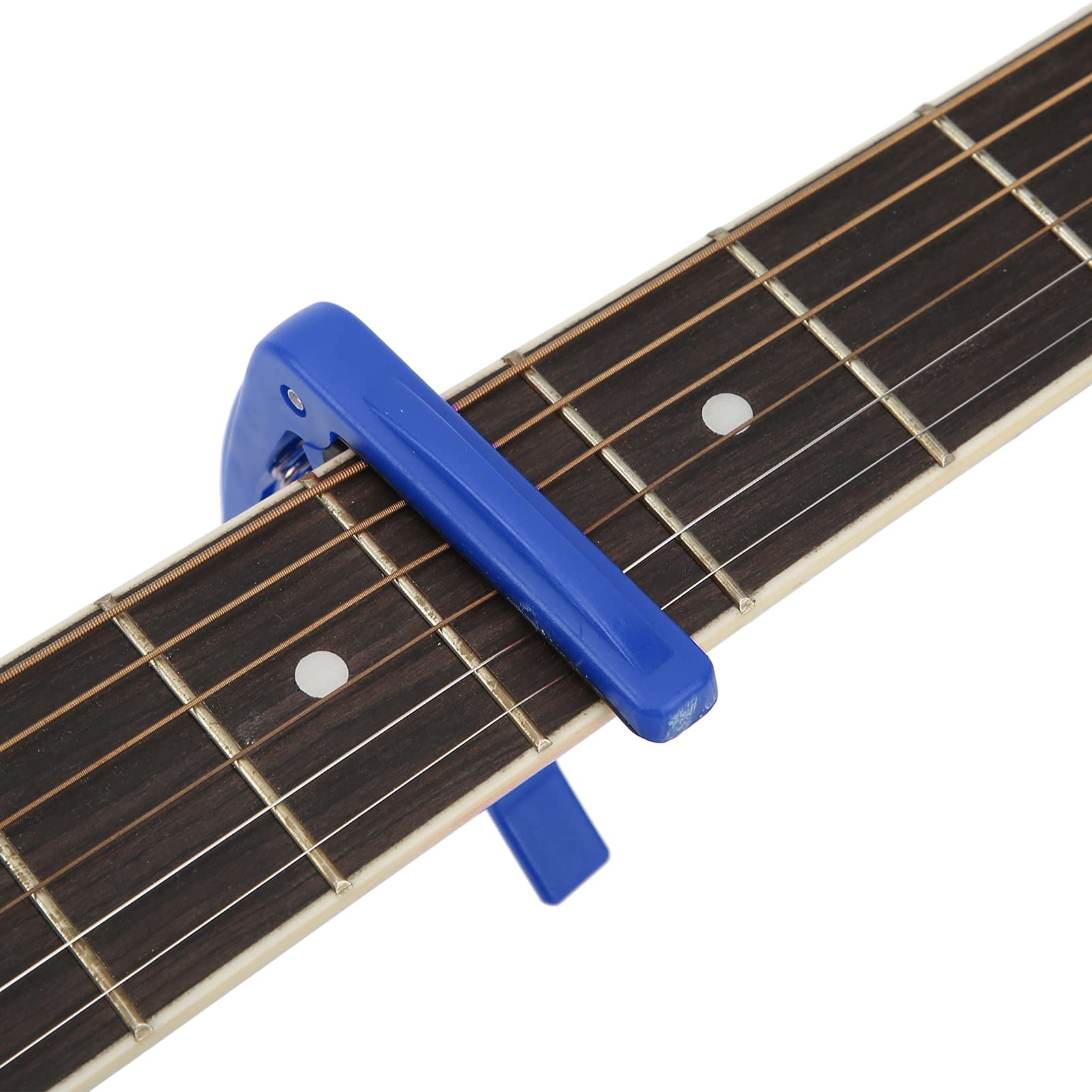 Clamping Capo Guitar Capo, ABS Shell Clamp with Spring for Acoustic and Electric Guitars, with Silicone Protective Pad (White) (Red) (Light Pink) (Mysterious Blue)
