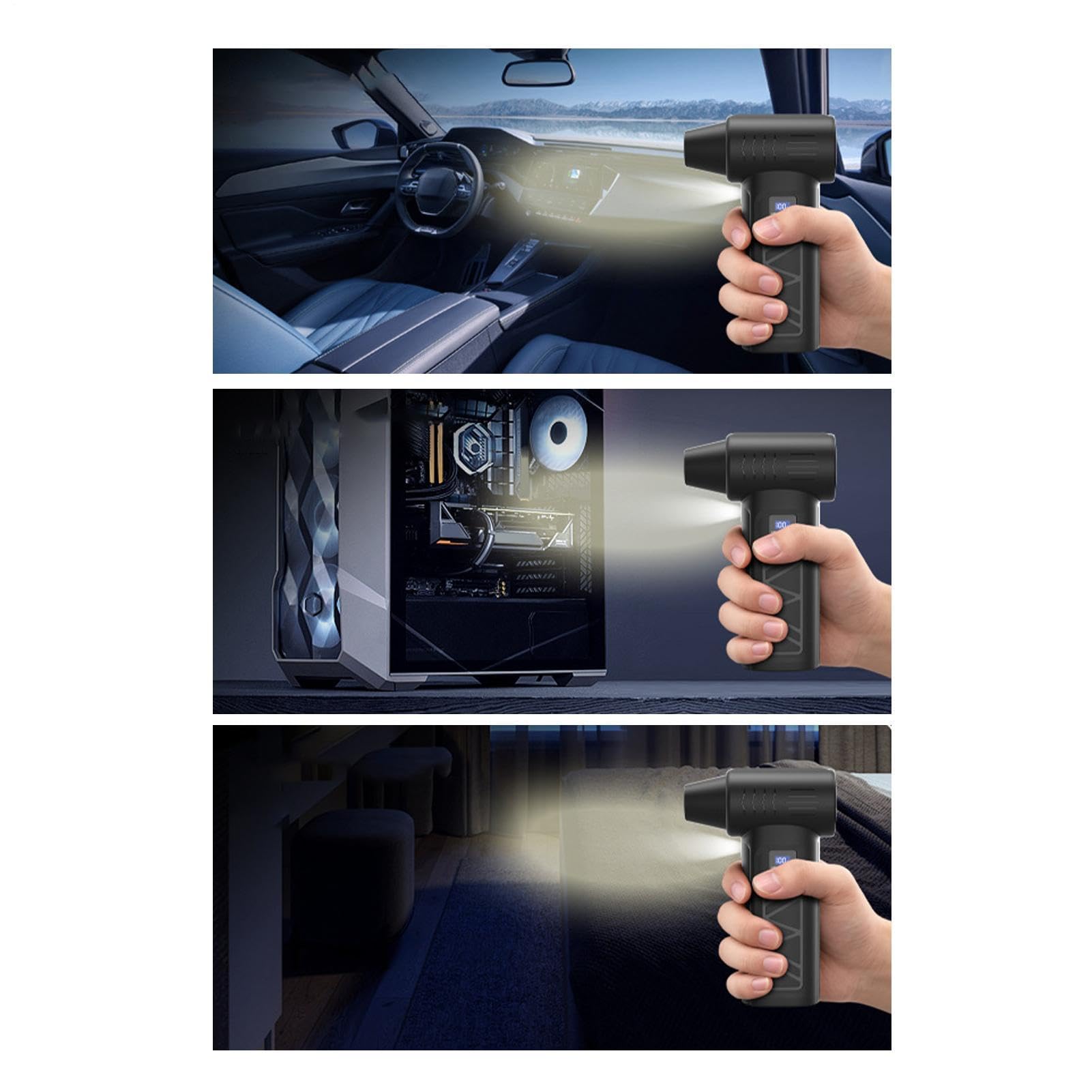 Aspirador inalámbrico para coche – Pantalla LED 4 velocidades | Limpiador