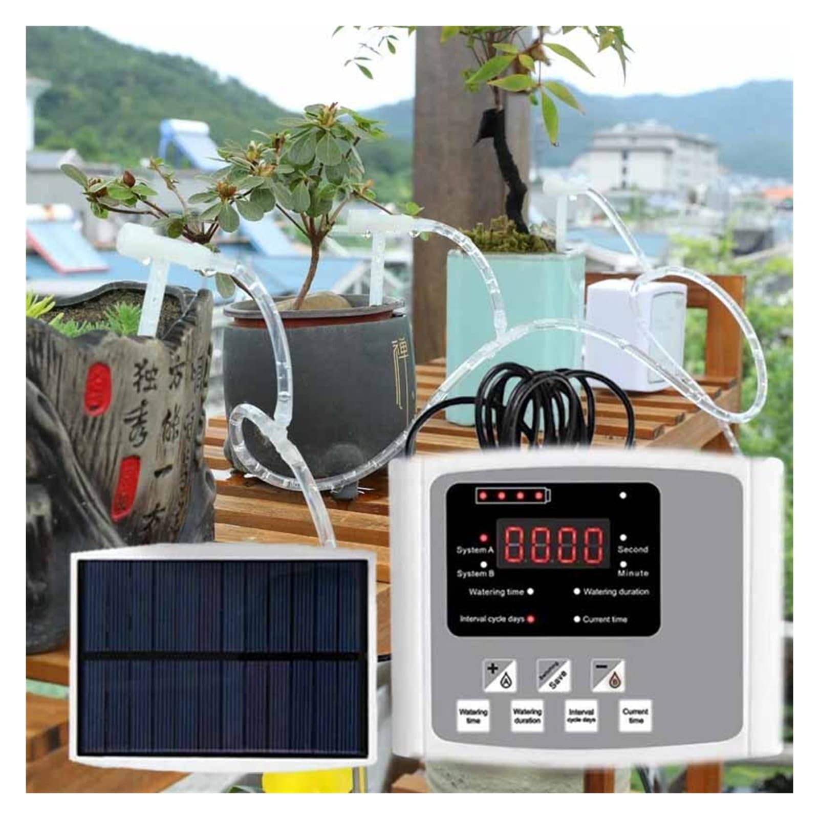 Temporizzatore for irrigazione a goccia con doppia pompa solare for irrigazione del giardino