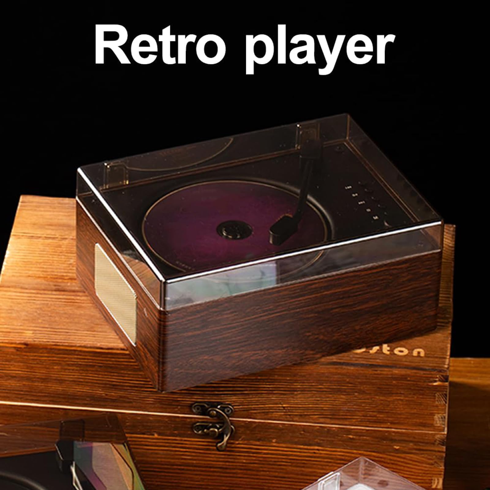 Lettore CD Blue-tooth Retrò, Lettore Musicale Portatile Con Telecomando E Altoparlante, Blue-tooth 5.0/Uscita AUX Da 3,5 mm, Lettore CD Da Tavolo Per Casa, Camera Da Letto, Ufficio E Regalo white