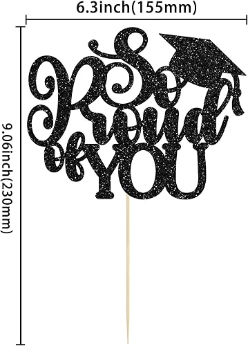 Miniatura 2 de 1 pieza de topper de pastel "Ephlyn" tan orgulloso de ti con diploma dorado, gorra de graduación, adorno de pastel, felicitaciones, clase de 2025,