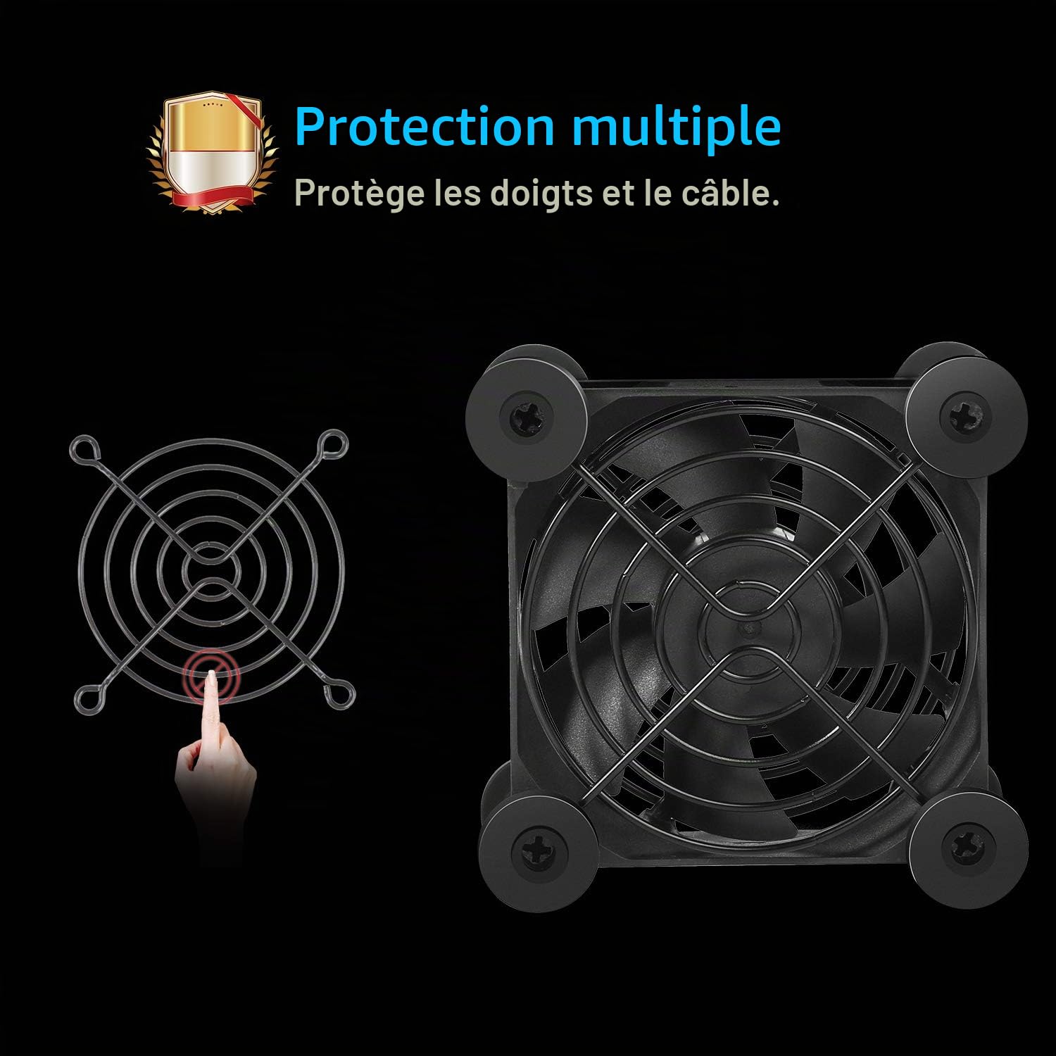 upHere ventilateur pc 80mm USB Silencieux Fan 5V Trois Vitesse Réglable ventilateur de Refroidissement pour PC/Xbox/Playstation/TV Box,etc.