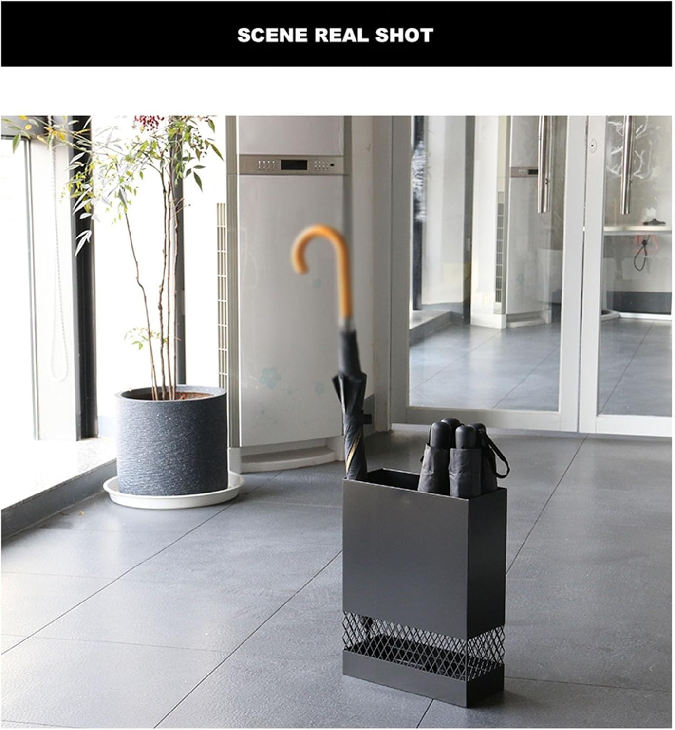 Large Square Metal Umbrella Stand – Heavy Duty Holder for Hotel Office Home Entryway