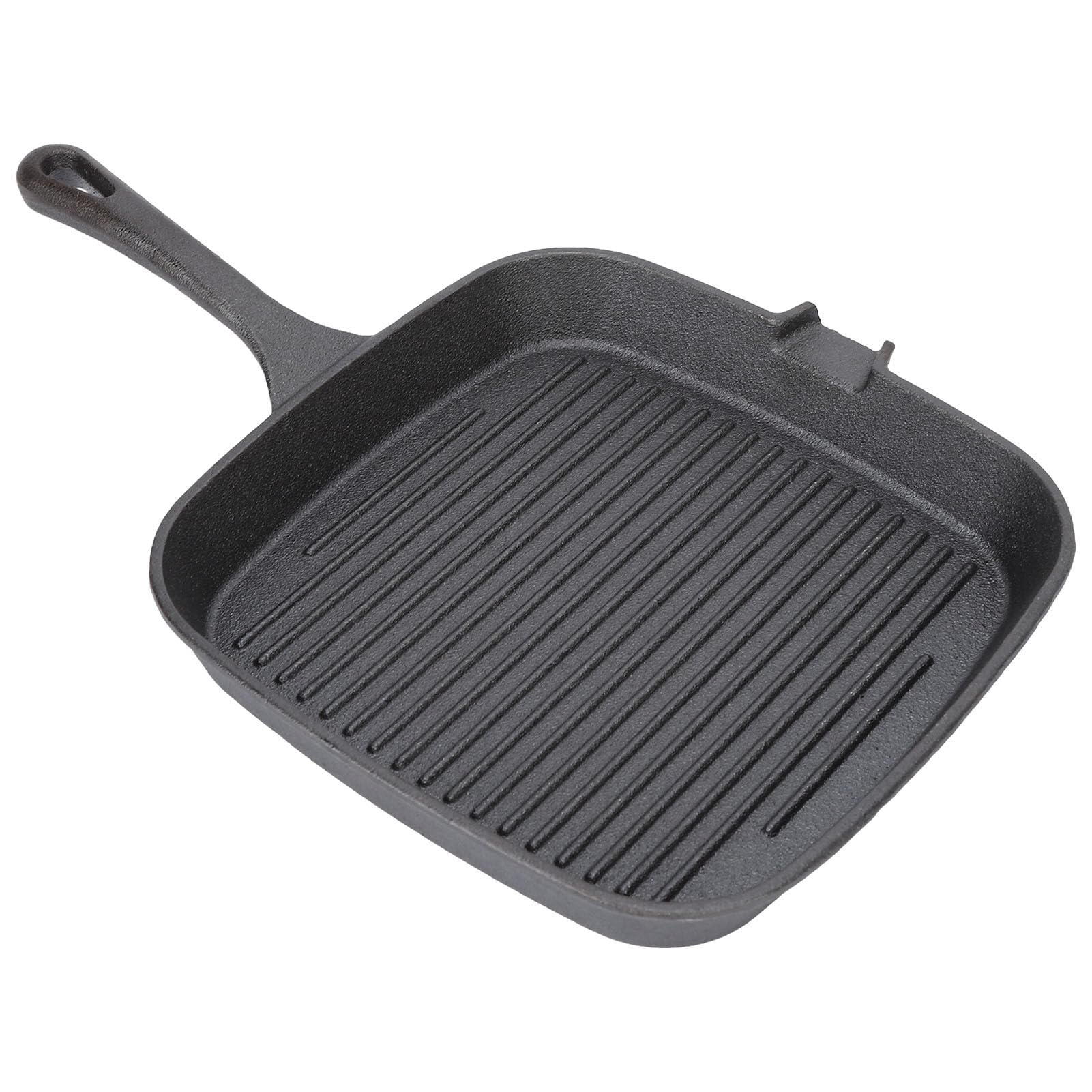 Akozon Padella per Griglia - Padella in Ghisa Antiaderente con Manico Resistente Al Calore Rapida Conduzione del Calore - Ideale per Friggere Bistecche, Pancetta e Verdure Nella di Casa (22 cm)