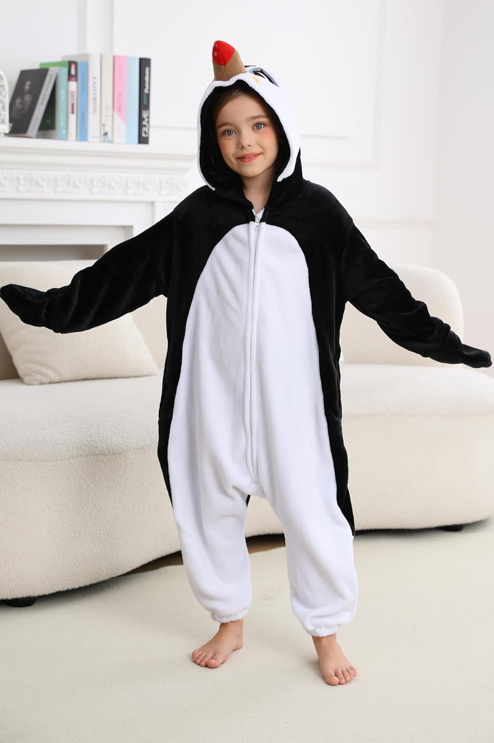 DarkCom Kids Animal Onesie,Women and Mens Cosplay Puffin Onesie Halloween Costume Christmas Pajamas Sleepwear - Image 2