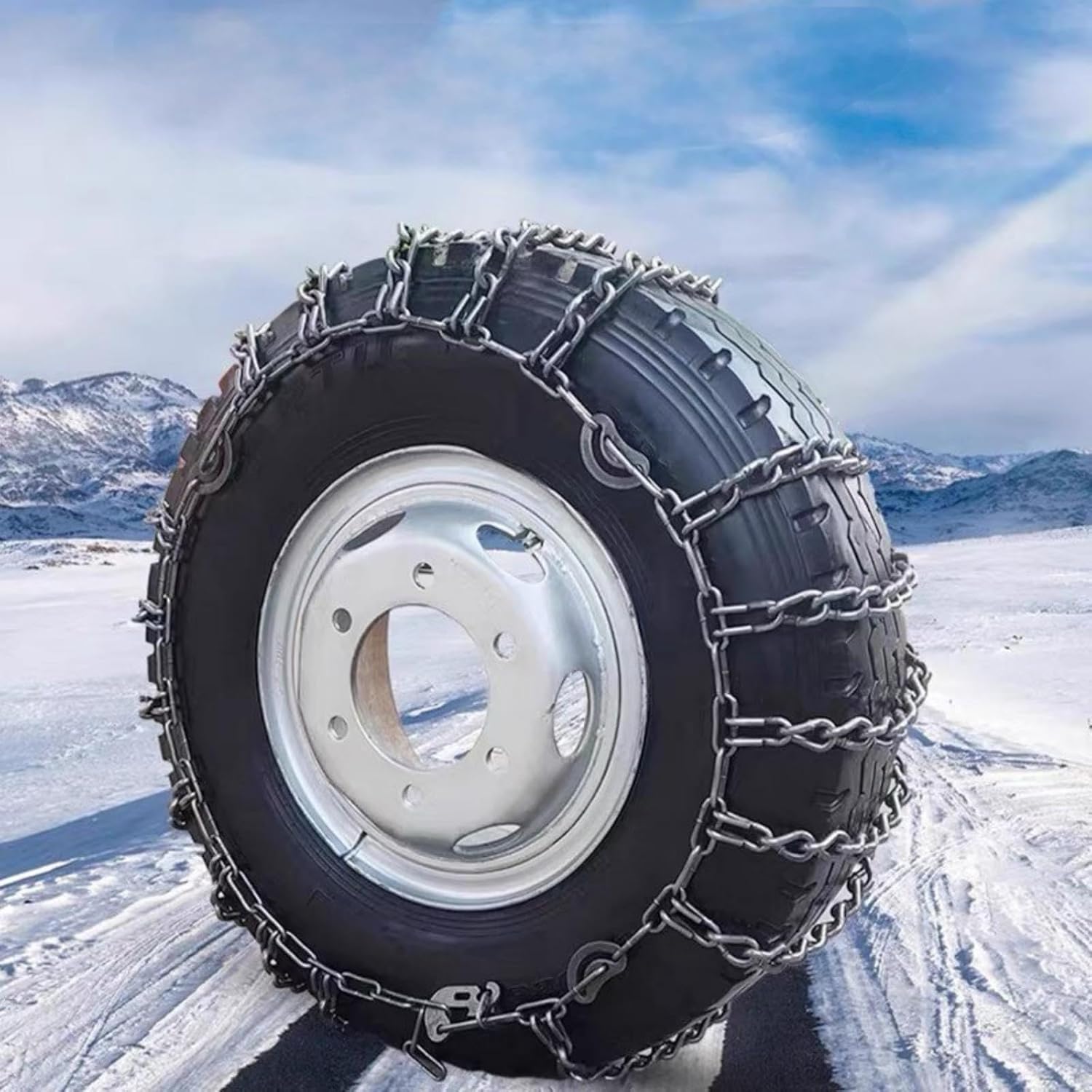 YAGOLD Tire Traction-2pcs Snow Chains for Semi Trucks Snow Chains for Tires Universal Metal Tire Chains for SUV Trucks Pickup Trucks Semi Trucks Van Trucks ATV Light Truck 315/70R22.5 9mm 295/70R22.5
