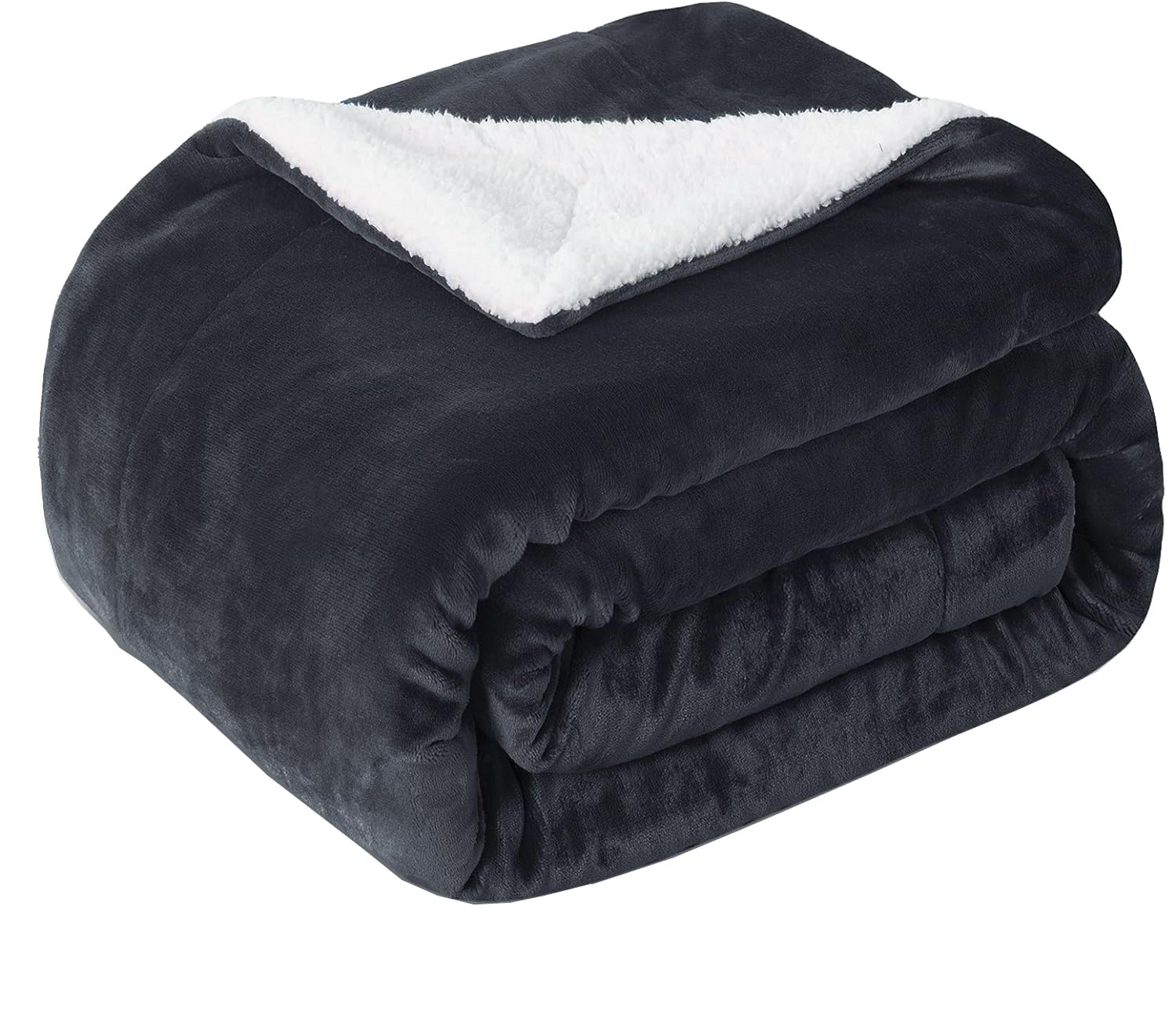 Fabienne Sherpa Blanket Single Size Twin Plush Throw Bed Blanket 160x220cm Flannel Fleece Reversible Lamb Blanket - Warm and Plush Travel Blanket for Bed Sofa Travel Couch (Dark Grey)