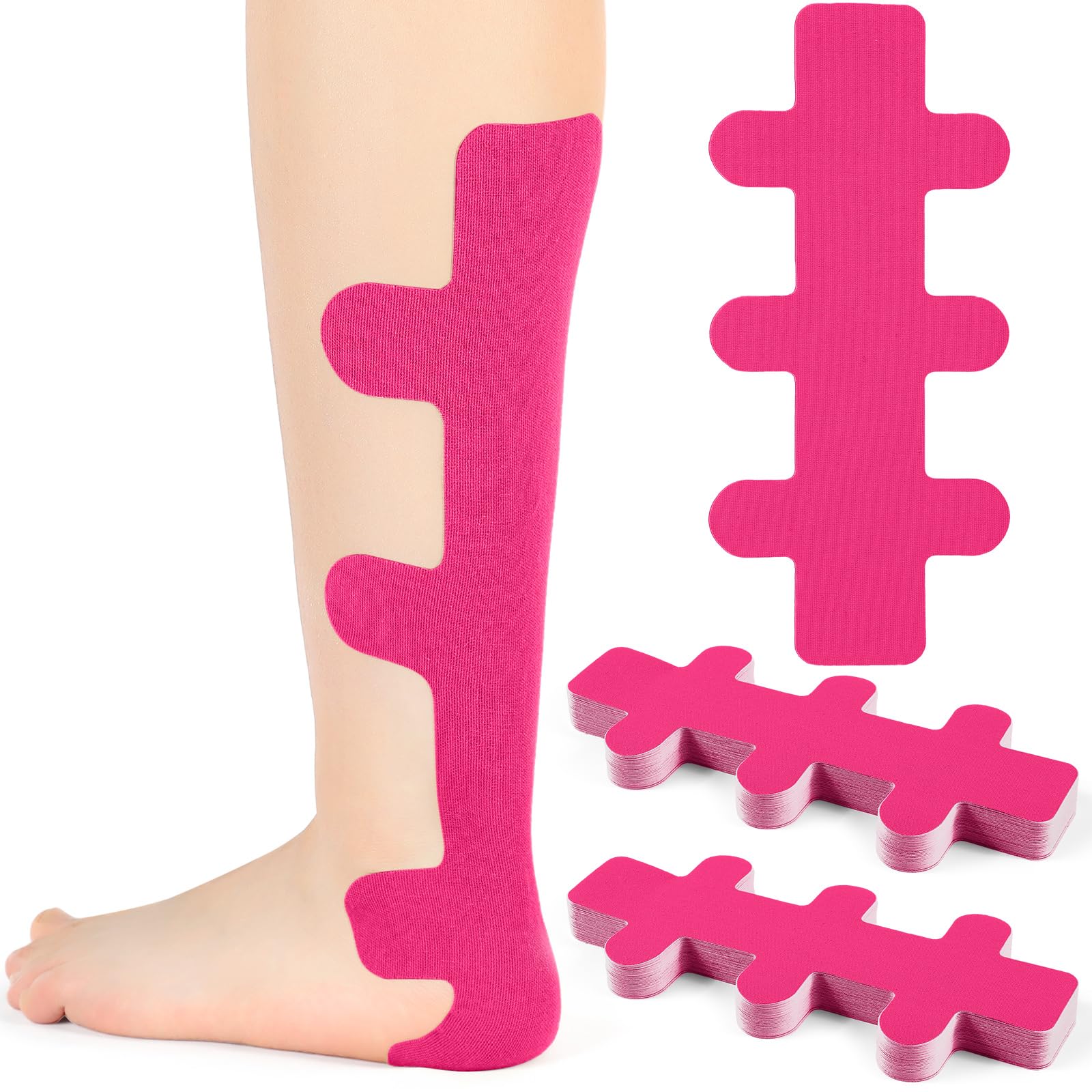 Aurelema 30 Pcs Achilles Tendonitis Kinesiology Tape Precut Achilles Tendon Ankle Tape Latex Free for Sprained Ankle Relief Muscle Support Foot Pain