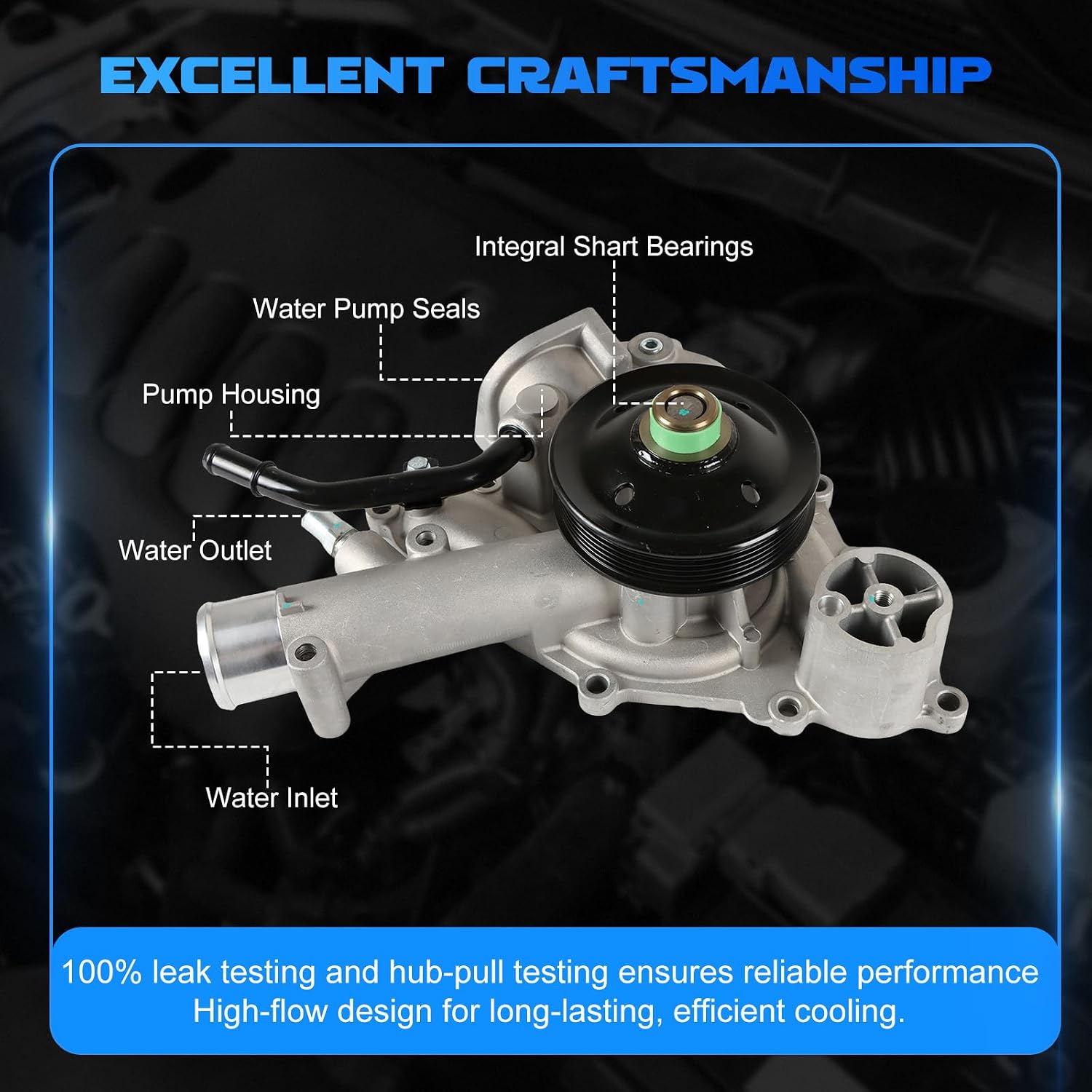 AW6341 Water Pump with Gasket Fits for 2011-2015 1500 2500 3500 5.7L, Fits for 2009-2010 Ram 1500 Ram 2500 5.7L, Professional Water Pump Replace OE 5192066AD53022192AE