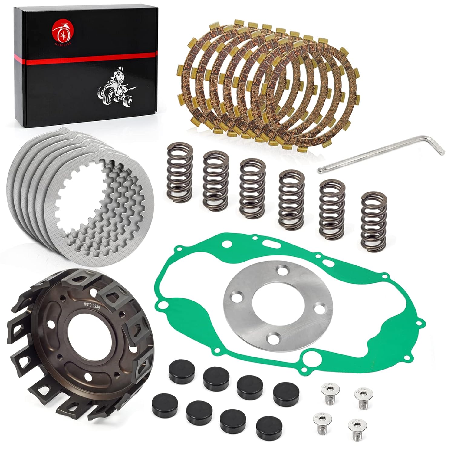 CNC Billet Clutch Basket Heavy Duty Clutch Friction Plates Spring Kit