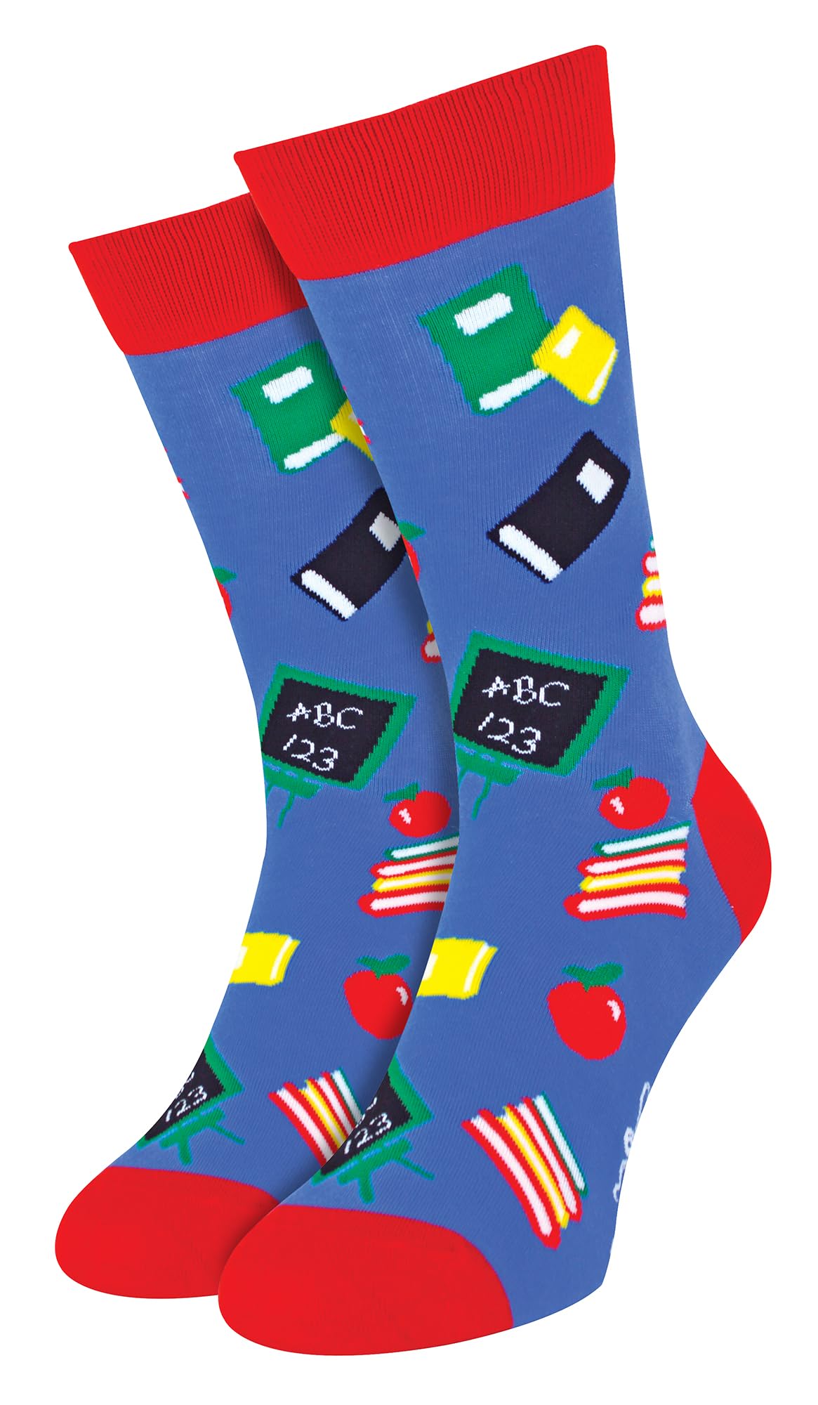 Soctopus Job Design Novelty Cotton Socks Funny Teacher & Chef Casual Crew Funky (9-12, Teachers Pet (Blue))